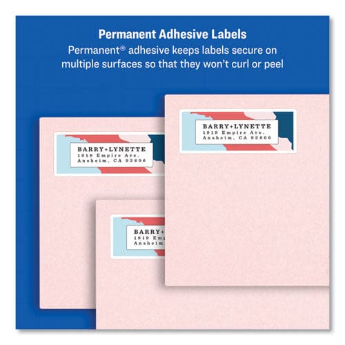 Avery Easy Peel White Address Labels W/ Sure Feed Technology Inkjet Printers 1 X 2.63 White 30/sheet 100 Sheets/box - Office - Avery®