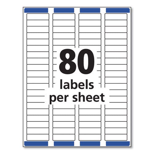 Avery Easy Peel White Address Labels W/ Sure Feed Technology Laser Printers 0.5 X 1.75 White 80/sheet 25 Sheets/pack - Office - Avery®