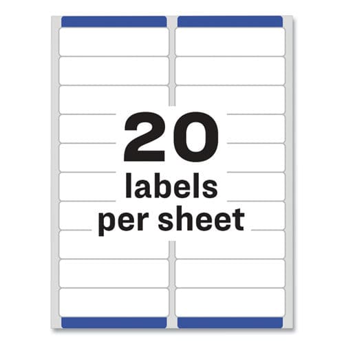 Avery Easy Peel White Address Labels W/ Sure Feed Technology Laser Printers 1 X 4 White 20/sheet 100 Sheets/box - Office - Avery®