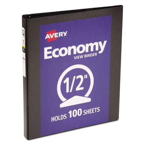Avery Economy View Binder With Round Rings 3 Rings 0.5 Capacity 11 X 8.5 Black (5705) - School Supplies - Avery®