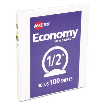 Avery Economy View Binder With Round Rings 3 Rings 0.5 Capacity 11 X 8.5 White (5706) - School Supplies - Avery®