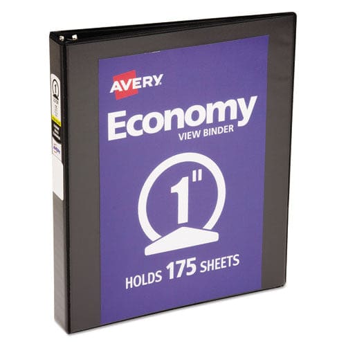 Avery Economy View Binder With Round Rings 3 Rings 1.5 Capacity 11 X 8.5 Black (5725) - School Supplies - Avery®