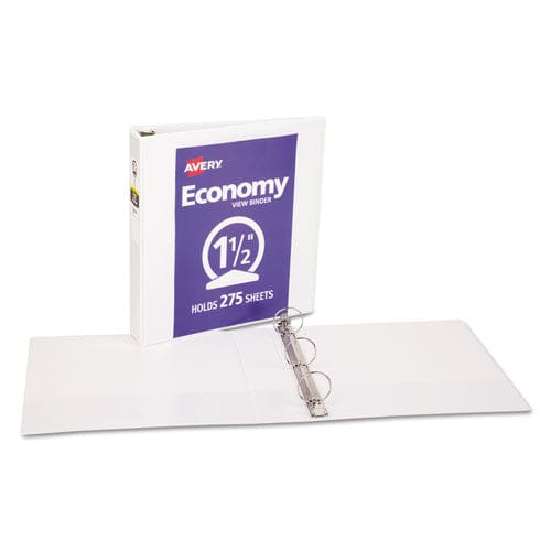 Avery Economy View Binder With Round Rings 3 Rings 1.5 Capacity 11 X 8.5 White (5726) - School Supplies - Avery®