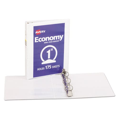 Avery Economy View Binder With Round Rings 3 Rings 1 Capacity 8.5 X 5.5 White (5806) - School Supplies - Avery®