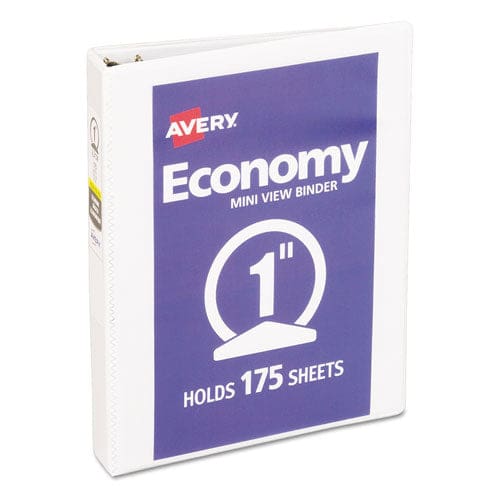 Avery Economy View Binder With Round Rings 3 Rings 1 Capacity 8.5 X 5.5 White (5806) - School Supplies - Avery®