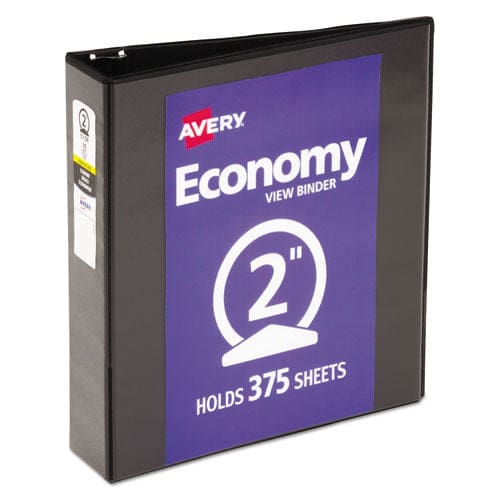 Avery Economy View Binder With Round Rings 3 Rings 2 Capacity 11 X 8.5 Black (5730) - School Supplies - Avery®