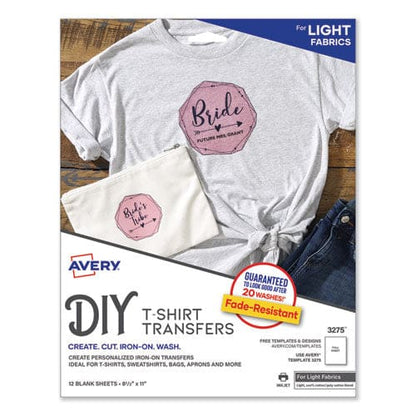 Avery Fabric Transfers 8.5 X 11 White 12/pack - School Supplies - Avery®