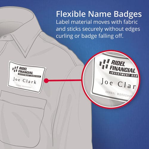 Avery Flexible Adhesive Name Badge Labels 3.38 X 2.33 White 400/box - School Supplies - Avery®