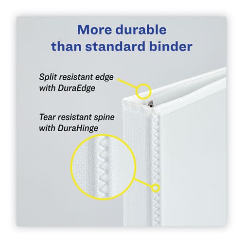Avery Heavy-duty Non Stick View Binder With Durahinge And Slant Rings 3 Rings 0.5 Capacity 11 X 8.5 White 4/pack - School Supplies - Avery®