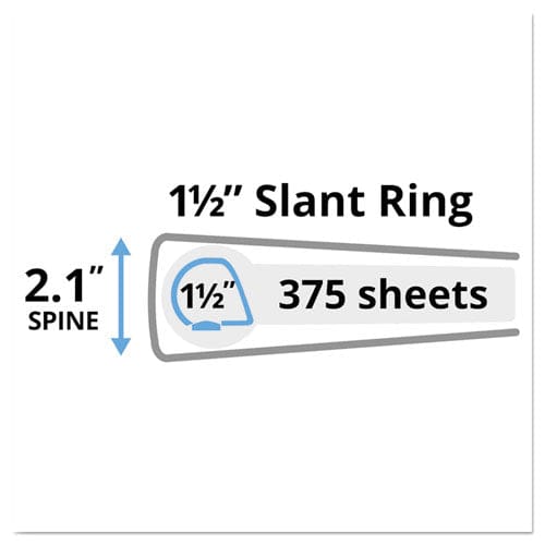 Avery Heavy-duty Non Stick View Binder With Durahinge And Slant Rings 3 Rings 1.5 Capacity 11 X 8.5 Black (5400) - School Supplies - Avery®