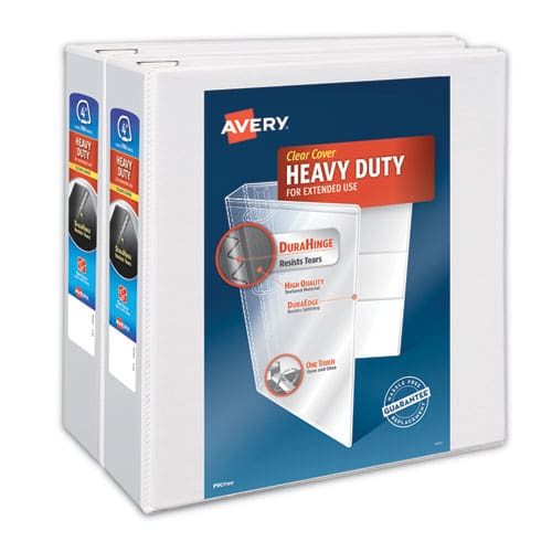 Avery Heavy-duty Non Stick View Binder With Durahinge And Slant Rings 3 Rings 4 Capacity 11 X 8.5 White 2/pack - School Supplies - Avery®