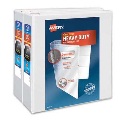 Avery Heavy-duty Non Stick View Binder With Durahinge And Slant Rings 3 Rings 4 Capacity 11 X 8.5 White 2/pack - School Supplies - Avery®