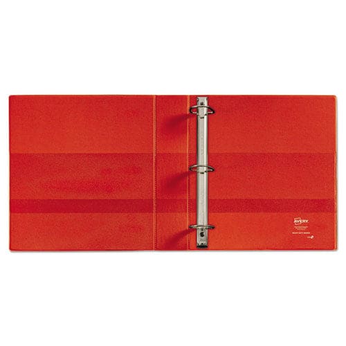 Avery Heavy-duty Non-view Binder With Durahinge Locking One Touch Ezd Rings And Thumb Notch 3 Rings 5 Capacity 11 X 8.5 Red - School