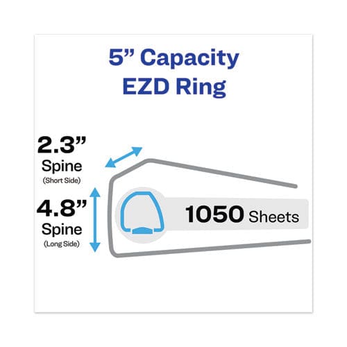 Avery Heavy-duty View Binder With Durahinge And Locking One Touch Ezd Rings 3 Rings 5 Capacity 11 X 8.5 Navy Blue - School Supplies - Avery®