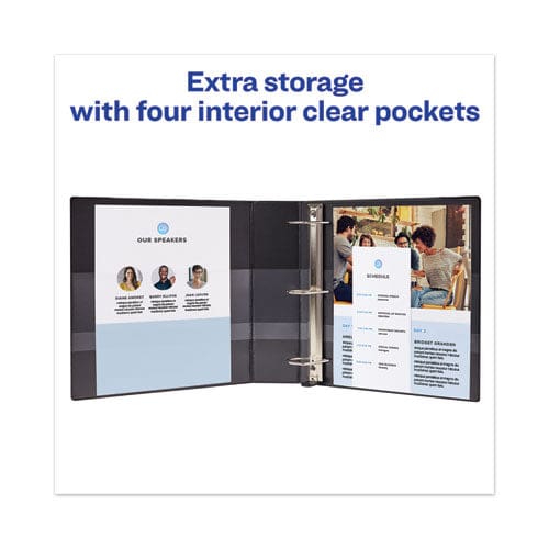 Avery Heavy-duty View Binder With Durahinge And Locking One Touch Ezd Rings 3 Rings 3 Capacity 11 X 8.5 Black - School Supplies - Avery®