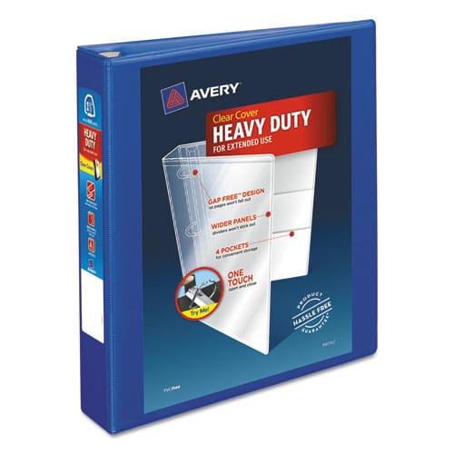 Avery Heavy-duty View Binder With Durahinge And One Touch Ezd Rings 3 Rings 1.5 Capacity 11 X 8.5 Pacific Blue - School Supplies - Avery®