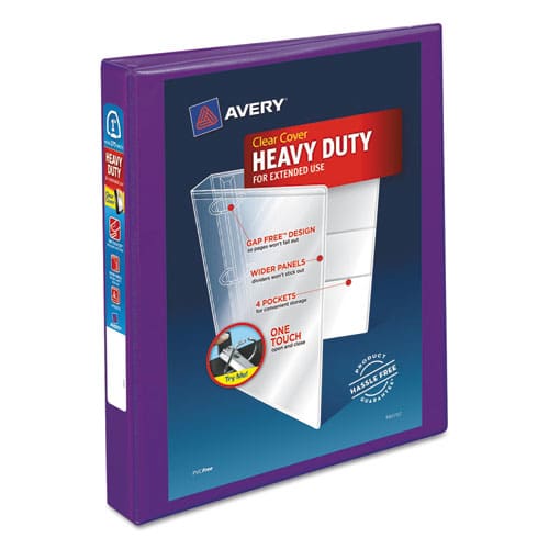 Avery Heavy-duty View Binder With Durahinge And One Touch Ezd Rings 3 Rings 1 Capacity 11 X 8.5 Purple - School Supplies - Avery®