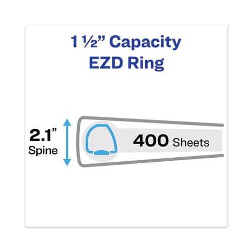 Avery Heavy-duty View Binder With Durahinge One Touch Ezd Rings/extra-wide Cover 3 Ring 1.5 Capacity 11 X 8.5 White (1319) - School Supplies