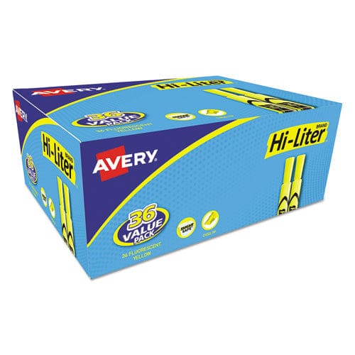 Avery Hi-liter Desk-style Highlighters Fluorescent Yellow Ink Chisel Tip Yellow/black Barrel 200/box - School Supplies - Avery®