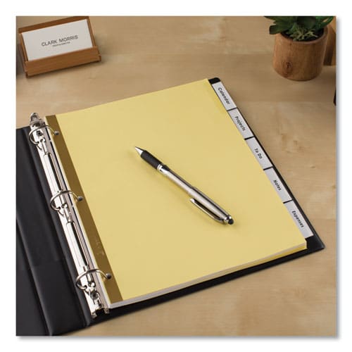 Avery Insertable Big Tab Dividers 5-tab Double-sided Gold Edge Reinforcing 11 X 8.5 Buff Clear Tabs 24 Sets - School Supplies - Avery®