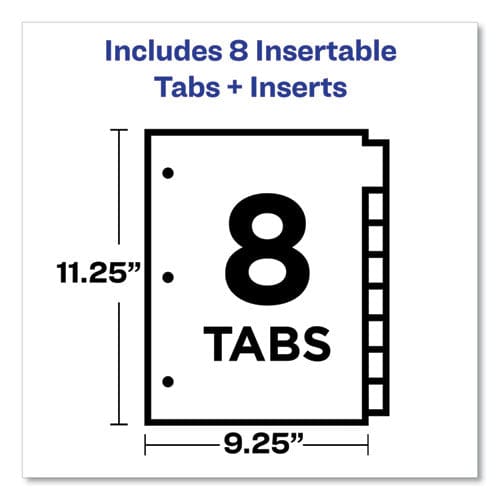 Avery Insertable Big Tab Dividers 8-tab 11.13 X 9.25 White Clear Tabs 1 Set - School Supplies - Avery®