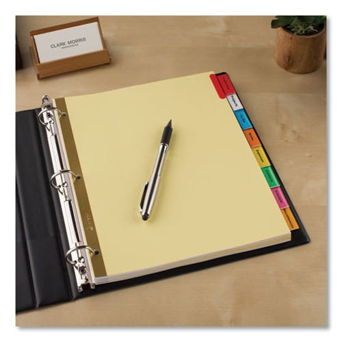 Avery Insertable Big Tab Dividers 8-tab Double-sided Gold Edge Reinforcing 11 X 8.5 Buff Assorted Tabs 1 Set - School Supplies - Avery®