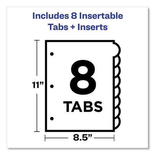 Avery Insertable Big Tab Dividers 8-tab Double-sided Gold Edge Reinforcing 11 X 8.5 Buff Clear Tabs 1 Set - School Supplies - Avery®