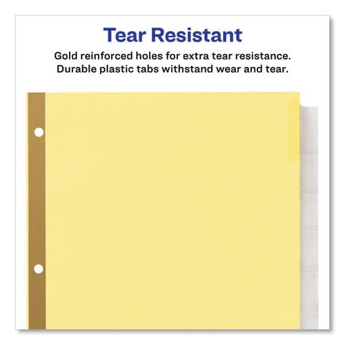 Avery Insertable Big Tab Dividers 8-tab Double-sided Gold Edge Reinforcing 11 X 8.5 Buff Clear Tabs 24 Sets - School Supplies - Avery®