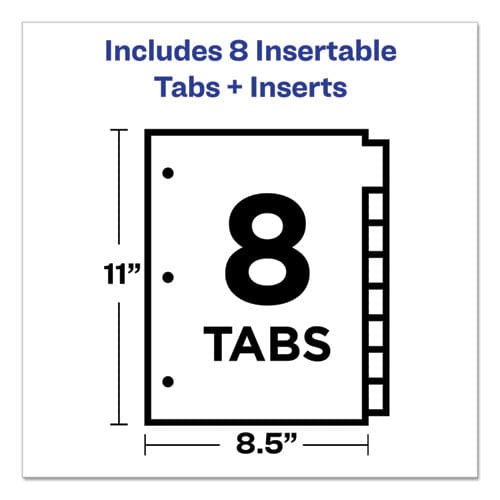 Avery Insertable Big Tab Plastic Dividers 8-tab 11 X 8.5 Clear 1 Set - School Supplies - Avery®