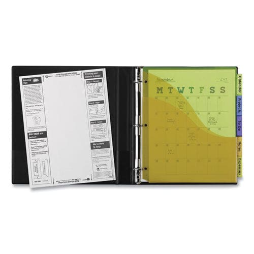 Avery Insertable Big Tab Plastic Three-pocket Corner Lock Dividers 5-tab 11.13 X 9.25 Assorted 1 Set - School Supplies - Avery®