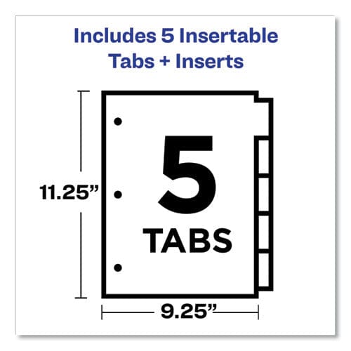 Avery Insertable Big Tab Plastic Three-pocket Corner Lock Dividers 5-tab 11.13 X 9.25 Assorted 1 Set - School Supplies - Avery®
