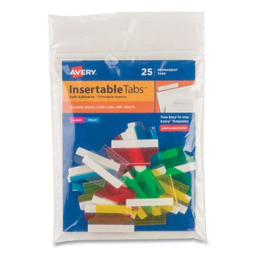 Avery Insertable Index Tabs With Printable Inserts 1/5-cut Assorted Colors 1 Wide 25/pack - Office - Avery®