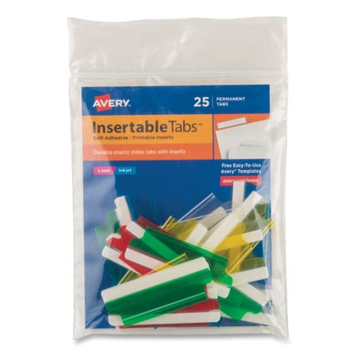 Avery Insertable Index Tabs With Printable Inserts 1/5-cut Assorted Colors 2 Wide 25/pack - Office - Avery®