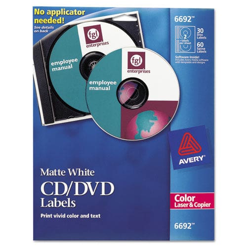 Avery Laser Cd Labels Matte White 30/pack - Technology - Avery®