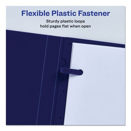 Avery Lay Flat View Report Cover Flexible Fastener 0.5 Capacity 8.5 X 11 Clear/blue - School Supplies - Avery®