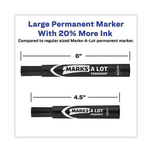 Avery Marks A Lot Large Desk-style Permanent Marker Broad Chisel Tip Black Dozen (8888) - School Supplies - Avery®