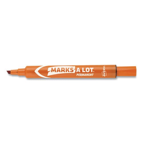 Avery Marks A Lot Large Desk-style Permanent Marker Broad Chisel Tip Orange Dozen (8883) - School Supplies - Avery®