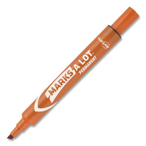 Avery Marks A Lot Large Desk-style Permanent Marker Broad Chisel Tip Orange Dozen (8883) - School Supplies - Avery®