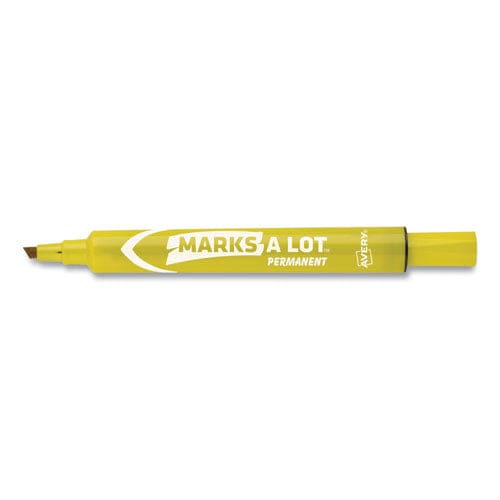 Avery Marks A Lot Large Desk-style Permanent Marker Broad Chisel Tip Yellow Dozen (8882) - School Supplies - Avery®