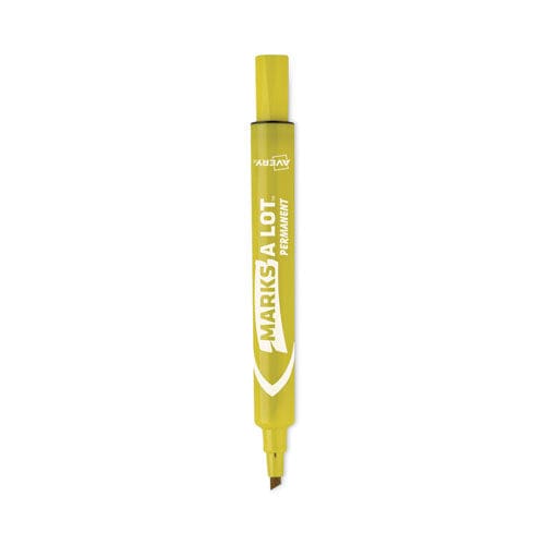 Avery Marks A Lot Large Desk-style Permanent Marker Broad Chisel Tip Yellow Dozen (8882) - School Supplies - Avery®