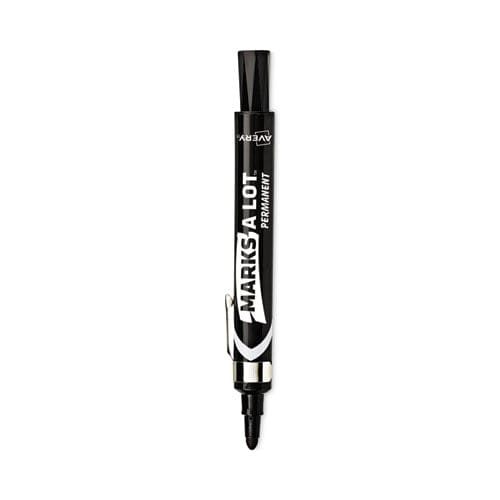 Avery Marks A Lot Large Desk-style Permanent Marker With Metal Pocket Clip Broad Bullet Tip Black Dozen (24878) - School Supplies - Avery®