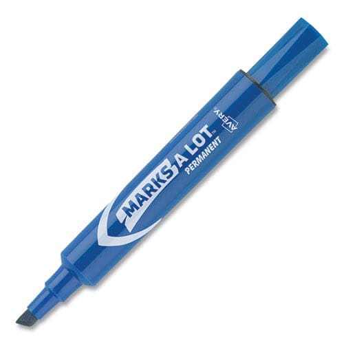 Avery Marks A Lot Regular Desk-style Permanent Marker Broad Chisel Tip Blue Dozen (7886) - School Supplies - Avery®