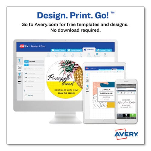 Avery Oval Labels W/ Sure Feed And Easy Peel 2 X 3.33 Glossy White 80/pack - Office - Avery®