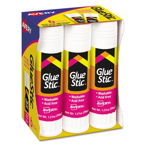 Avery Permanent Glue Stic 1.27 Oz Applies White Dries Clear - School Supplies - Avery®