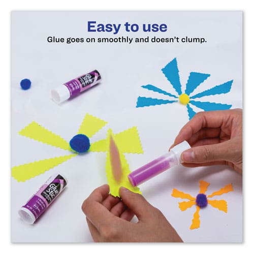 Avery Permanent Glue Stic Value Pack 0.26 Oz Applies Purple Dries Clear 18/pack - School Supplies - Avery®