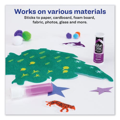 Avery Permanent Glue Stic Value Pack 0.26 Oz Applies Purple Dries Clear 18/pack - School Supplies - Avery®