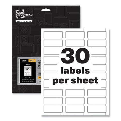 Avery Permatrack Destructible Asset Tag Labels Laser Printers 0.75 X 2 White 30/sheet 8 Sheets/pack - Office - Avery®