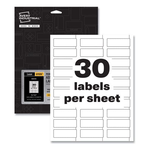 Avery Permatrack Durable White Asset Tag Labels Laser Printers 0.75 X 2 White 30/sheet 8 Sheets/pack - Office - Avery®