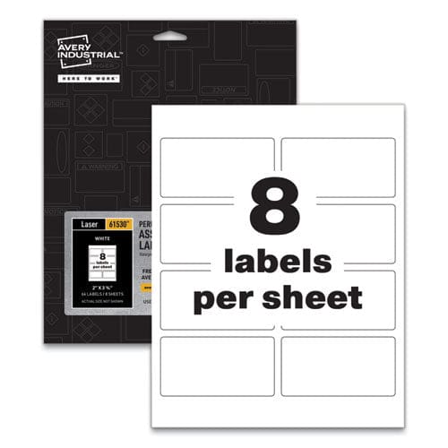 Avery Permatrack Durable White Asset Tag Labels Laser Printers 2 X 3.75 White 8/sheet 8 Sheets/pack - Office - Avery®