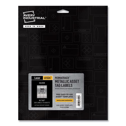 Avery Permatrack Metallic Asset Tag Labels Laser Printers 0.75 X 2 Metallic Silver 30/sheet 8 Sheets/pack - Office - Avery®